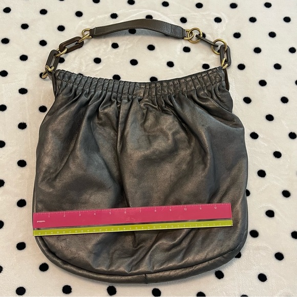 Marc by Marc Jacobs Gray Lamb Leather Hobo Shoulder Bag - Picture 6 of 11